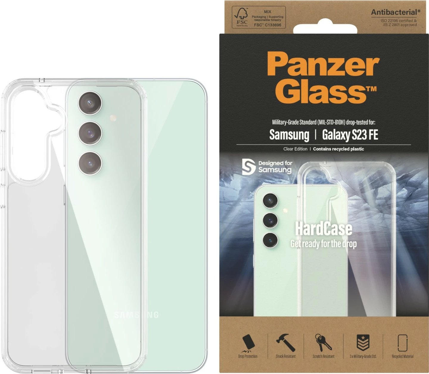 Mbështjellës PanzerGlass për Samsung Galaxy S23 FE, transparent