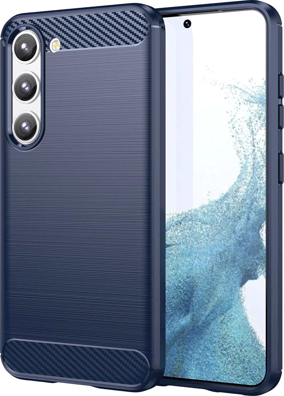 Mbështjellës për celular Hurtel Carbon Case për Samsung Galaxy S23, TPU, Blu