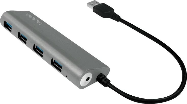 Hub USB LogiLink UA0307, 4xUSB 3.0, alumini, argjendtë