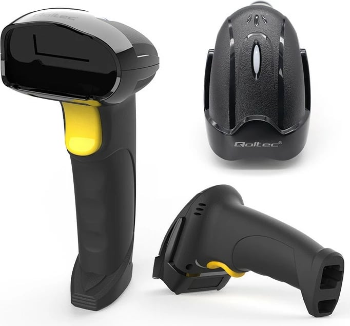 Lexues barkodesh pa tela Qoltec 50856, 1D/2D, 2.4GHz, zi/verdhë