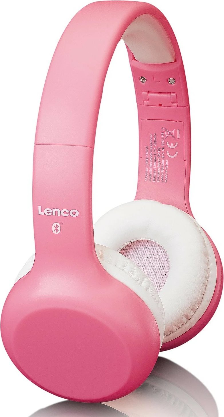 Kufje Lenco HPB-110PK, Bluetooth, për fëmijë, 20 orë, rozë