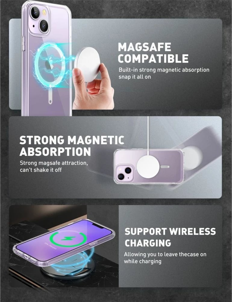 Mbështjellës Supcase UB Mag për iPhone 14 Plus, MagSafe, Transparent