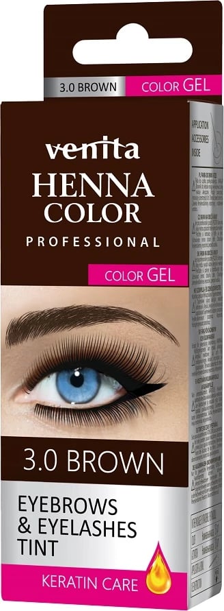 Ngjyrë për vetulla dhe qerpikë Venita Henna Color Gel 3.0 Brown 30g