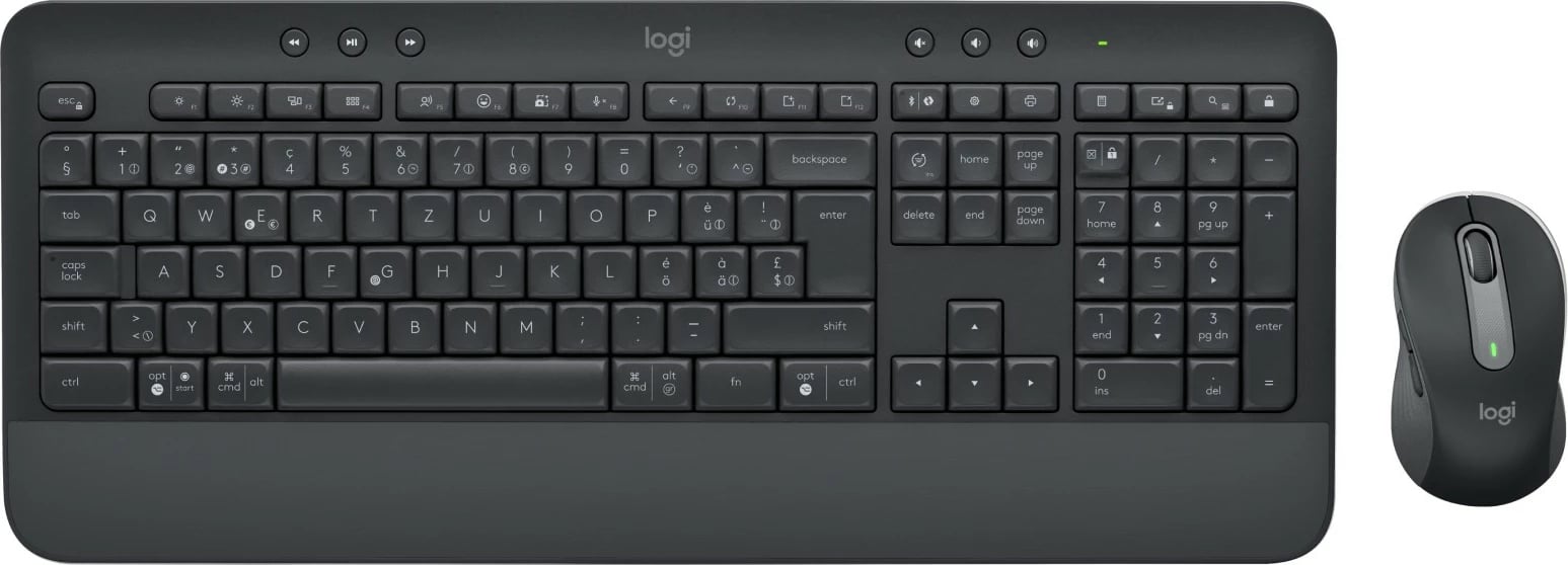 Komplet tastierë dhe maus Logitech Signature MK650, Wireless, Bluetooth, Membranë, QWERTZ, Grafit