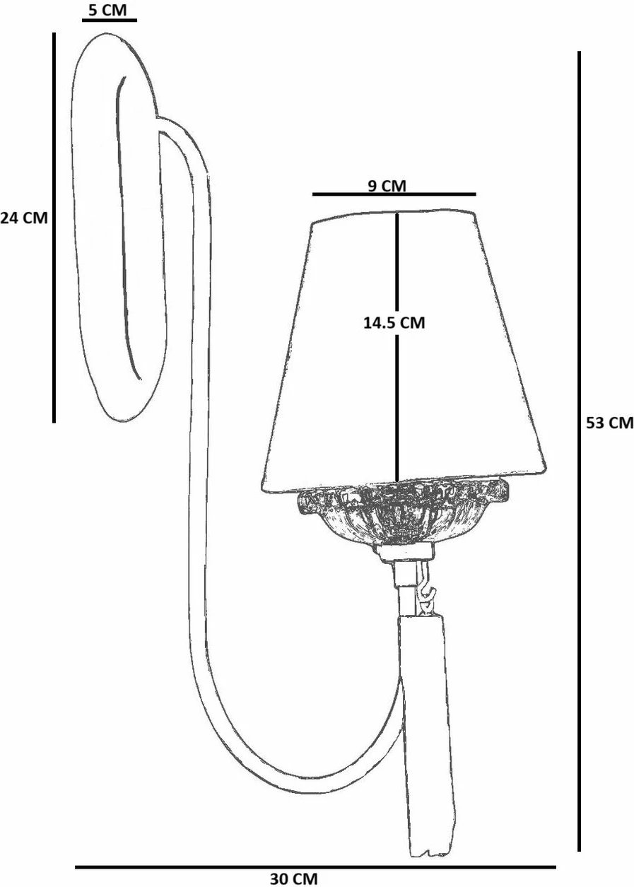 Llambë muri Opviq, ngjyrë e zezë, 9081-2