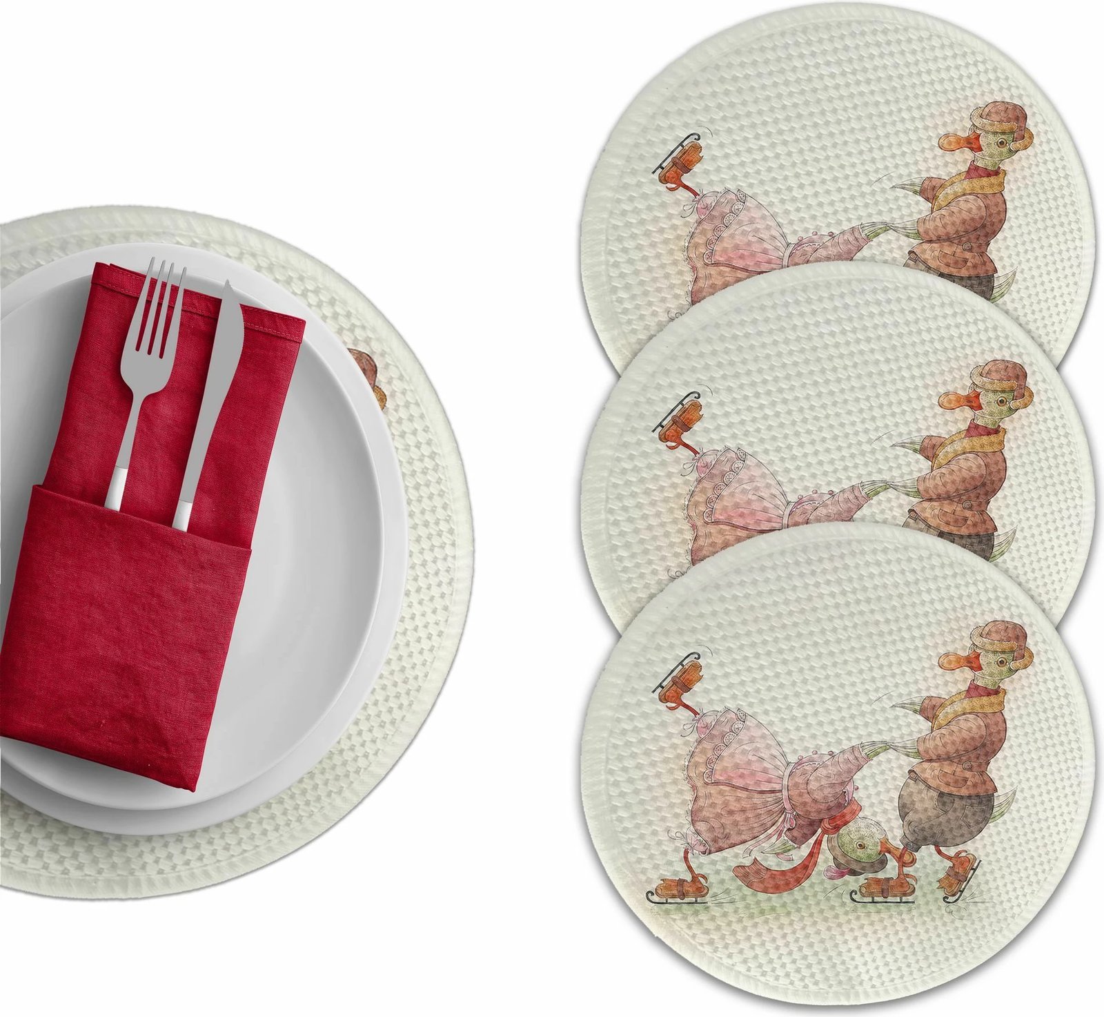 Set nënshtrues tavoline Hermia Concept, shumëngjyrësh, 4 copë, 37cm