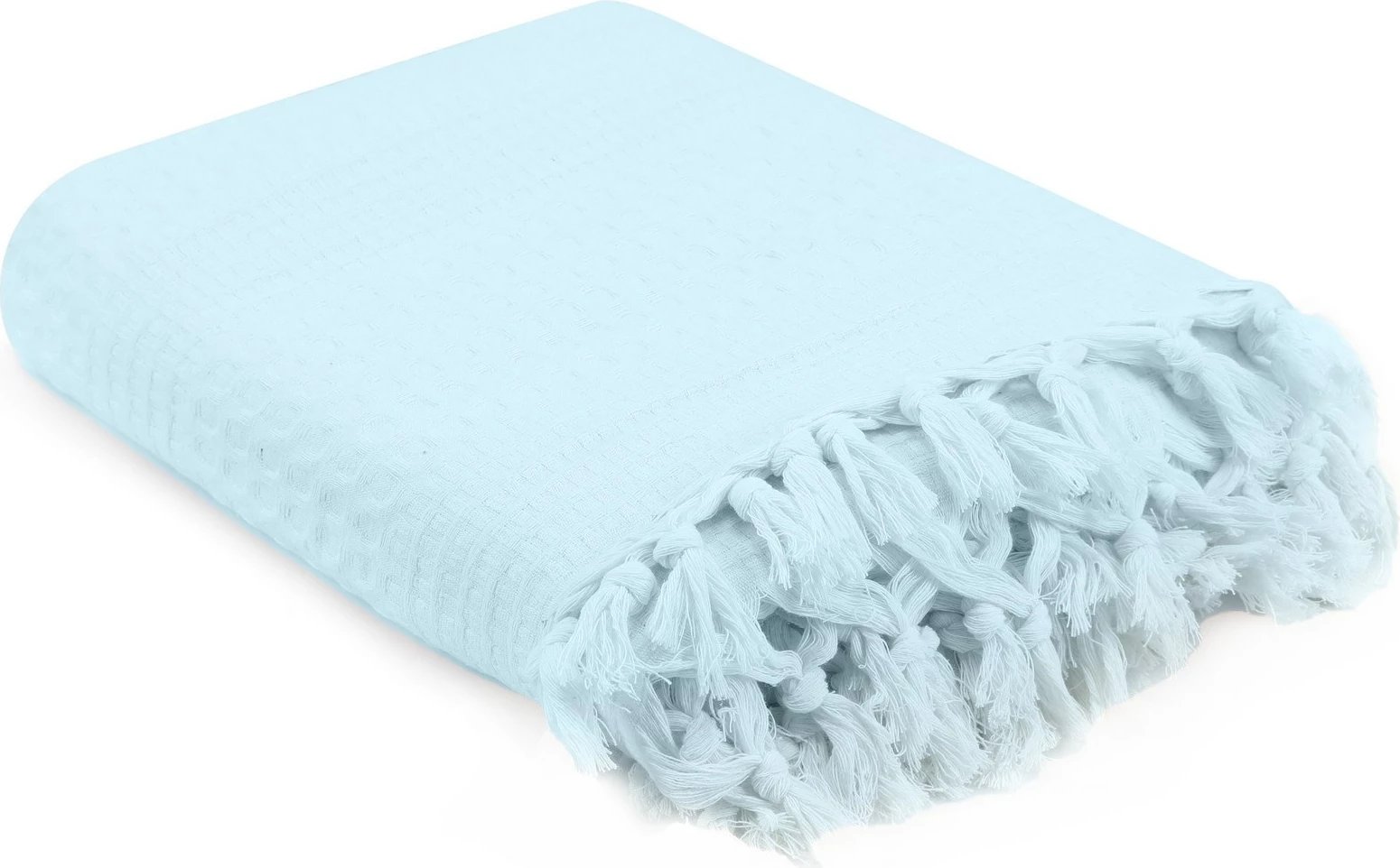 Çarçaf Double Pique, pambuk 100%, ngjyrë kaltër e çelët, 220x240cm