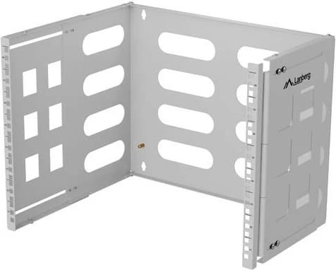 Kornizë murale RACK 19", Lanberg, FB01-5408-10S, 8U, 497×400×390 mm, ngarkesë 12 kg, çelik, gri RAL7035