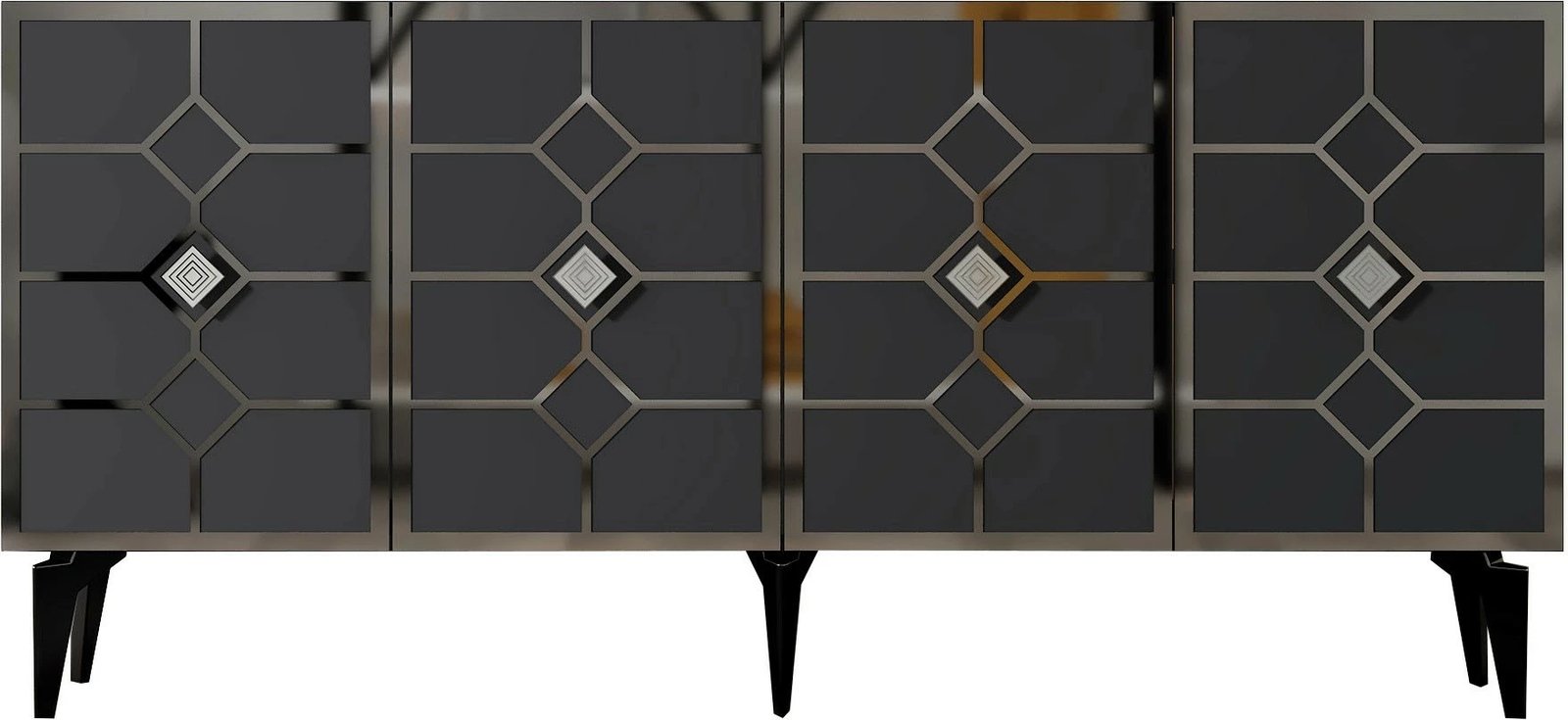 Konsol Hanah Home, ngjyrë antracit-silver