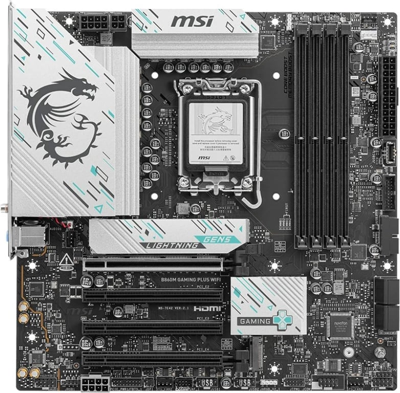 Pllakë amë MSI B860M GAMING PLUS WIFI, Intel B860, LGA 1851, micro ATX, E zezë