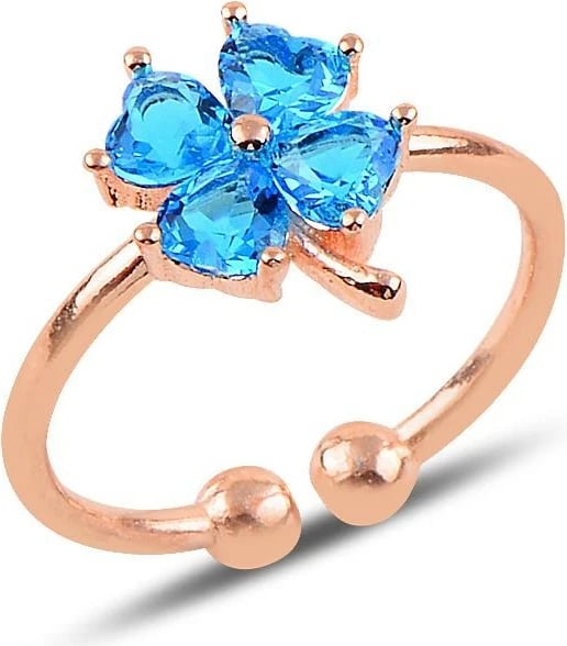 Unazë argjendi Jumeon, ngjyrë blu dhe ari rozë, SGTL10107