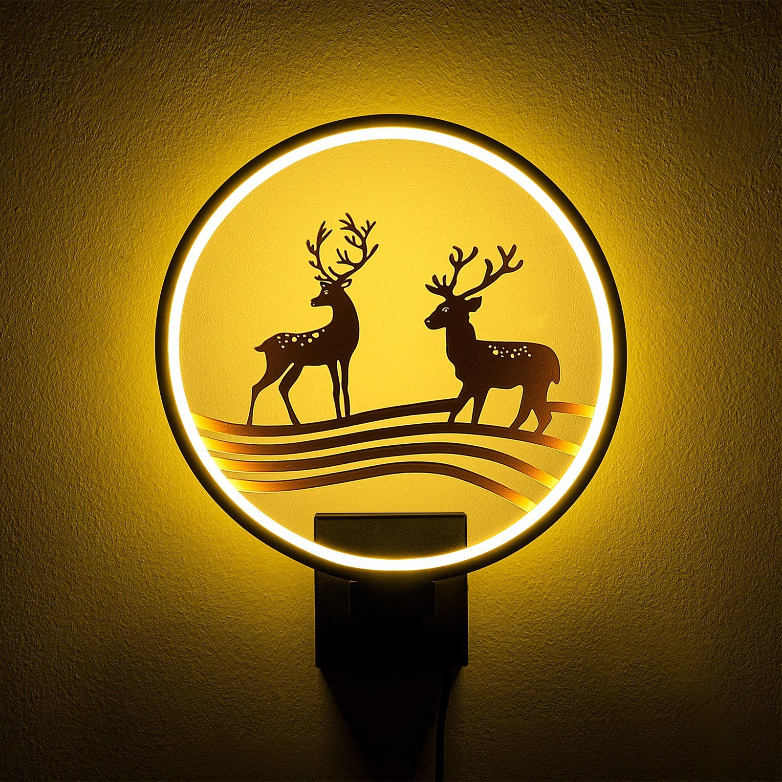 Llambë muri Opviq, model XMAS22, ngjyrë e zezë dhe bakri