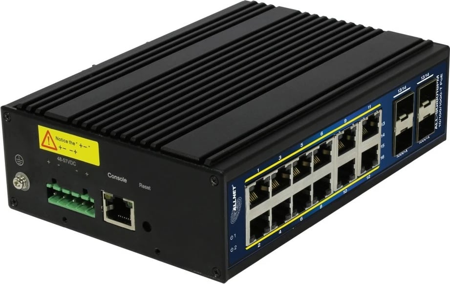 Switch ALLNET ALL-SGI8016PM, Managed, L2+/L3, Gigabit Ethernet (10/100/1000), Full duplex, PoE, Wall mountable