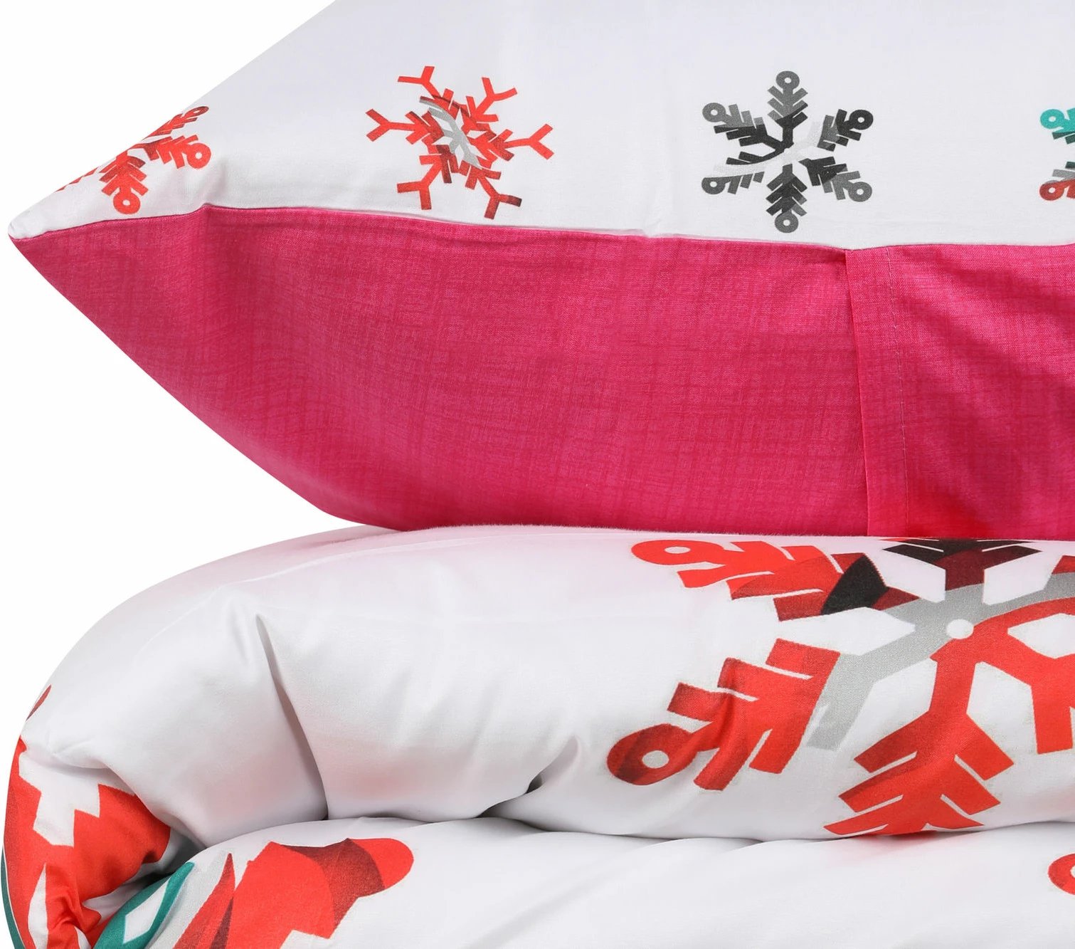 Set mbulesë për jorgan king size, L'essentiel, 428, e kuqe, e bardhë, e gjelbër