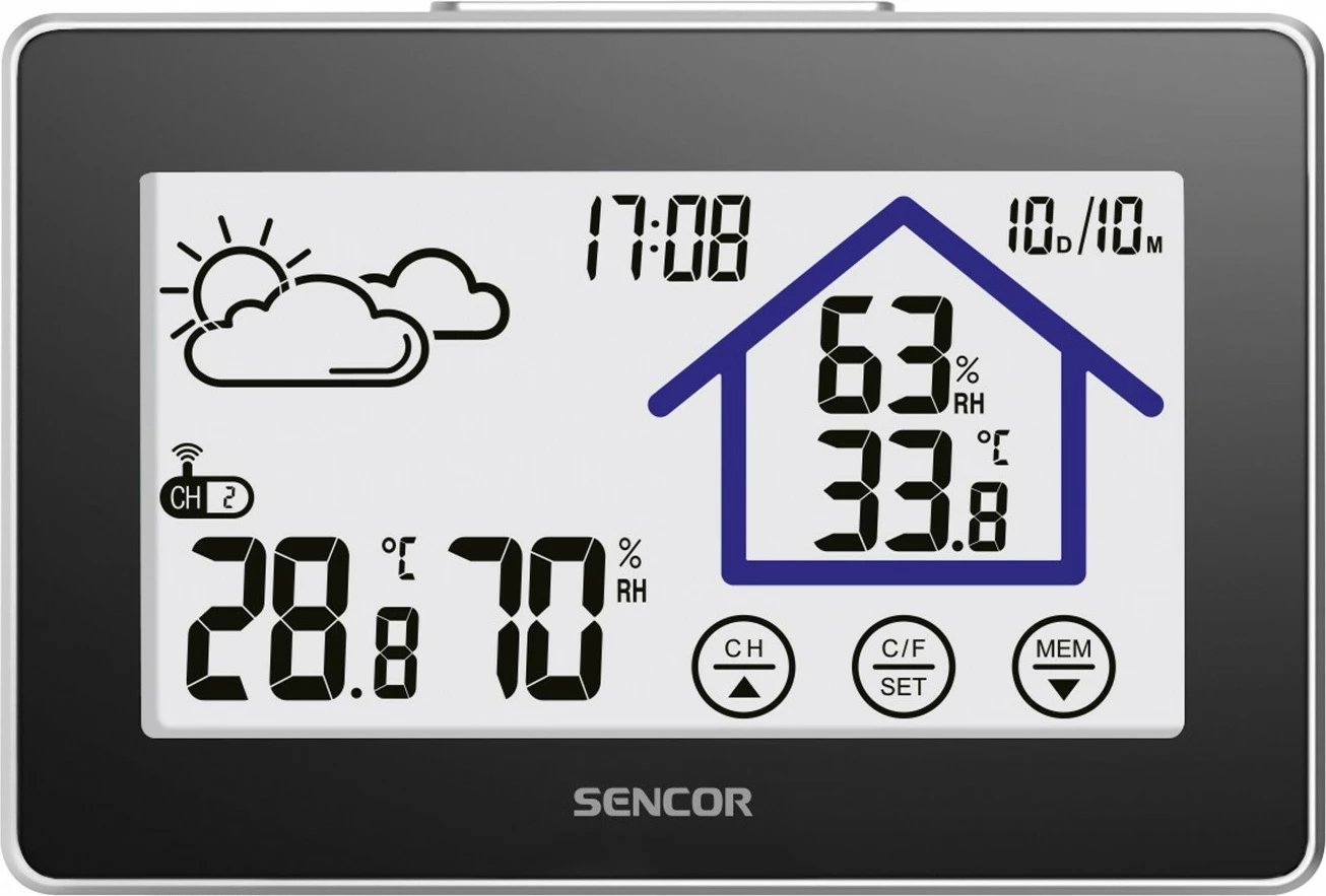 Stacion moti Sencor SWS 2999 me ekran touch LCD, i zi/bardhë
