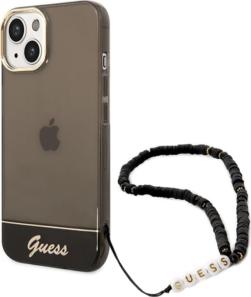 Mbështjellës Guess GUHCP14MHGCOHK për iPhone 14 Plus 6.7", me rrip, i zi
