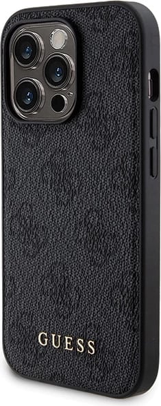 Mbështjellës Guess 4G Metal Logo me powerbank MagSafe 5000mAh për iPhone 13 Pro, Zi, Set