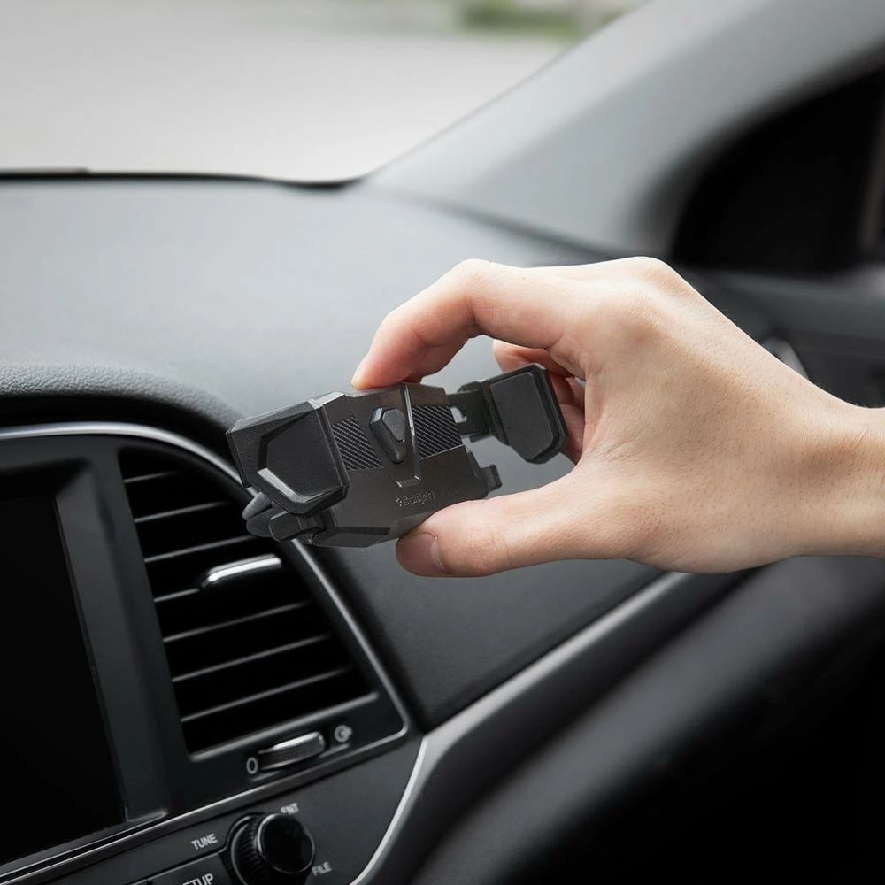 Mbajtës për celular Spigen Click.R, për veturë, i zi