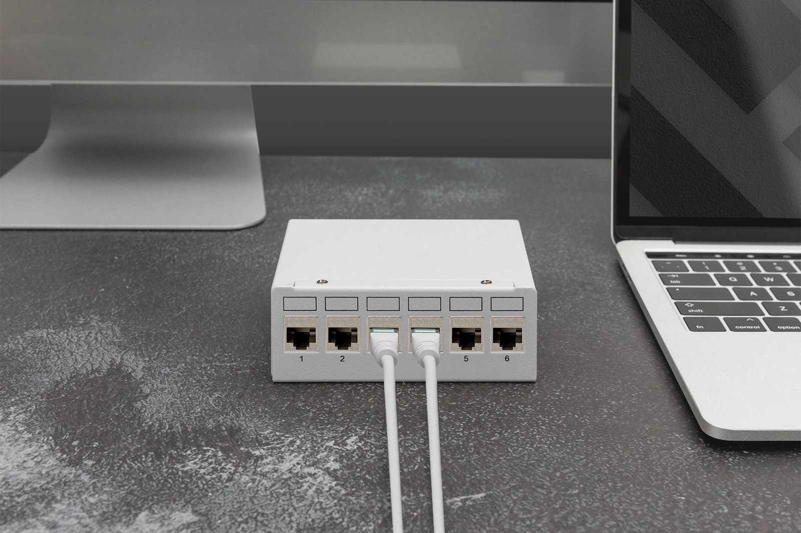 Patchpanel Digitus 6-portë, kasë çeliku, montim në mur, gri