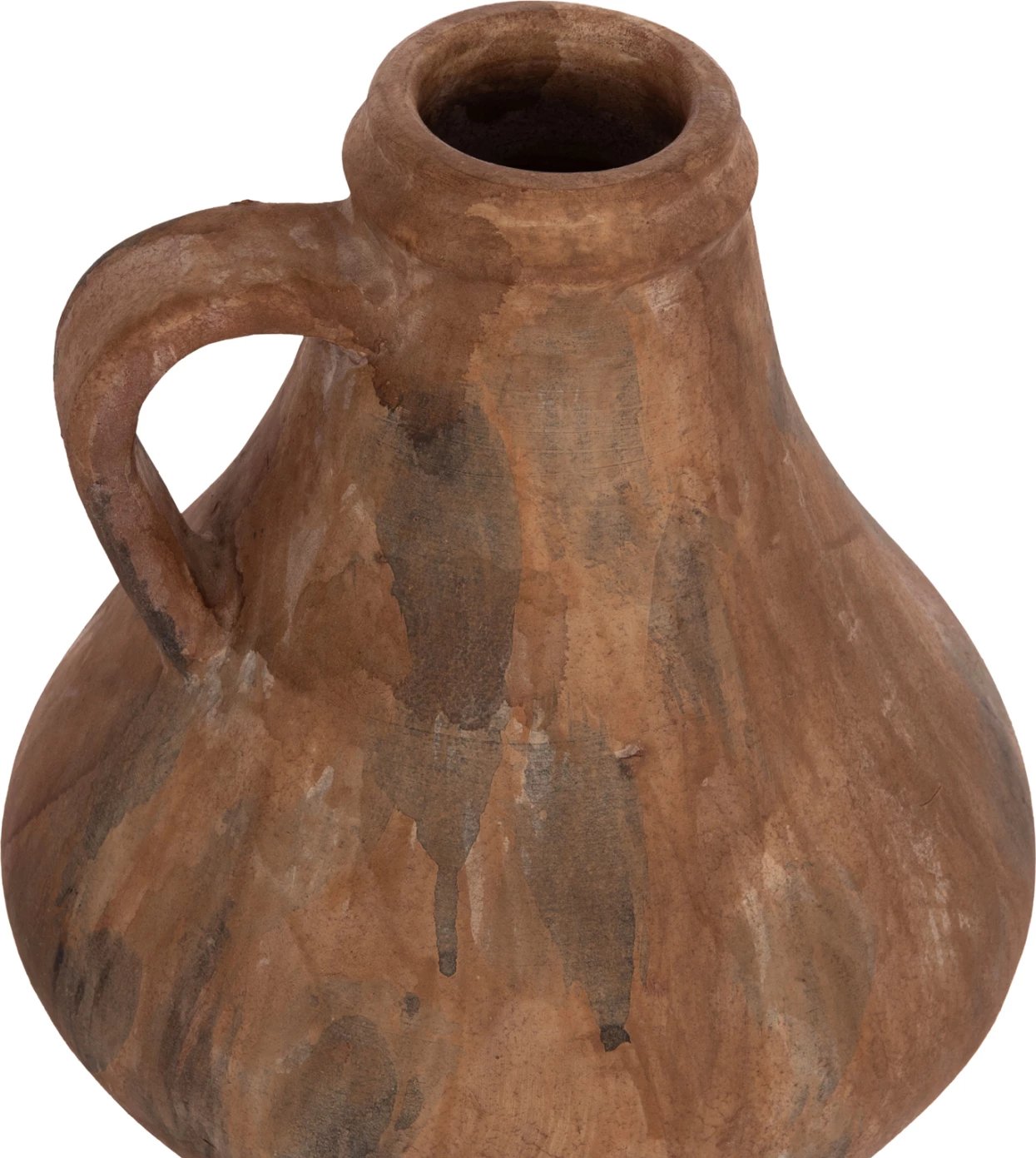 Vazo dekorative VERMO, terrakotë, ngjyrë kafe e furçuar, FH4399, 25x28cm