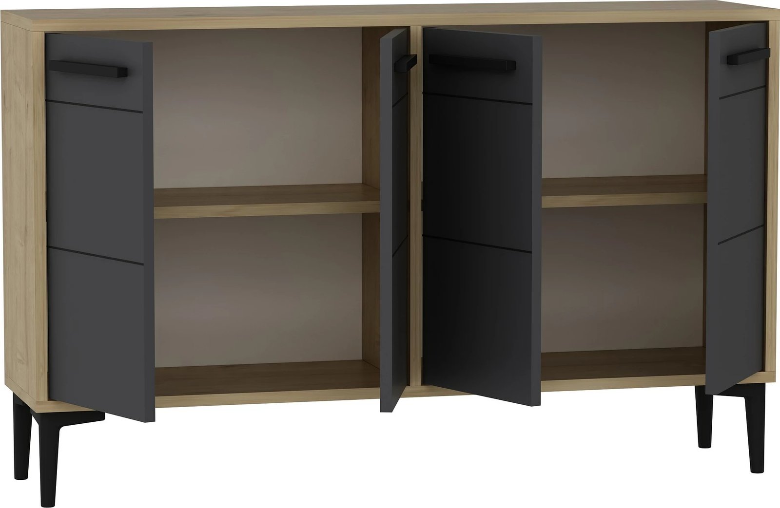 Konsolë Hanah Home Stria, ngjyrë lis safir dhe antracit