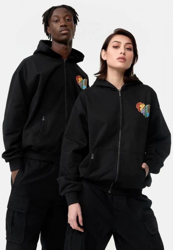 Duks me zip të plotë Karl Kani Woven Signature Kani Life OS për meshkuj dhe femra, ngjyrë e zezë Duks me zip të plotë Karl Kani Woven Signature Kani Life OS për meshkuj dhe femra, ngjyrë e zezë