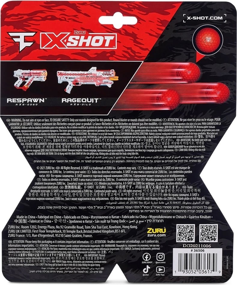 Set toptha shkumës X-Shot ZURU FaZe, 50 copë, të kuq Set toptha shkumës X-Shot ZURU FaZe, 50 copë, të kuq