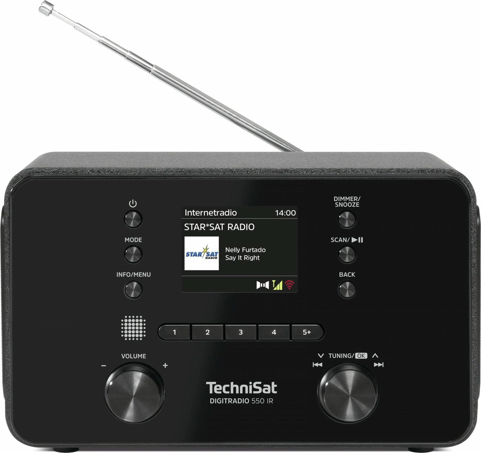 Radio digjitale TechniSat DigitRadio 550 IR, internet radio, DAB+, FM, e zezë