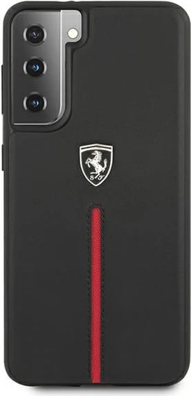 Mbështjellës Ferrari Off Track për Samsung Galaxy S21+, lëkurë natyrale, i zi