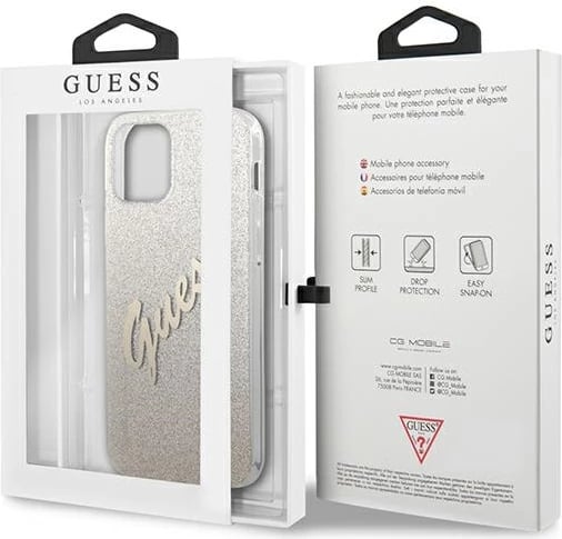 Mbështjellës Guess GUHCP12MPCUGLSGO për iPhone 12/12 Pro 6.1", Glitter Gradient, Ari