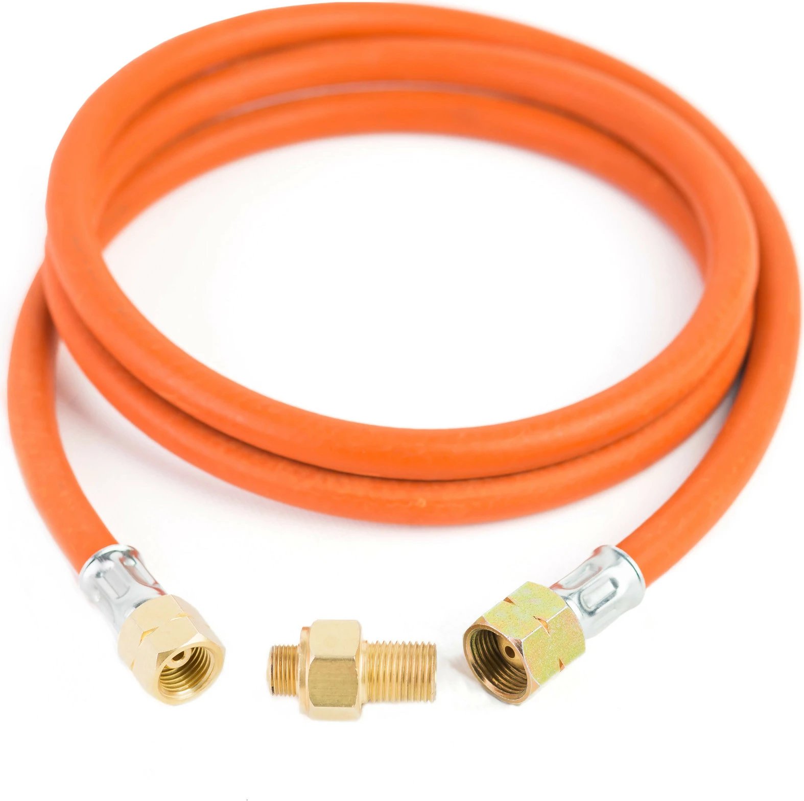 Reduktues për bombol gazi turistik Meva U4754-B me zorrë 1.5m, portokalli