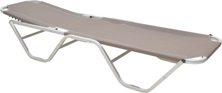 Shezlong Dessie alumini i grumbullueshëm tekstilene moka 56x188x30cm
