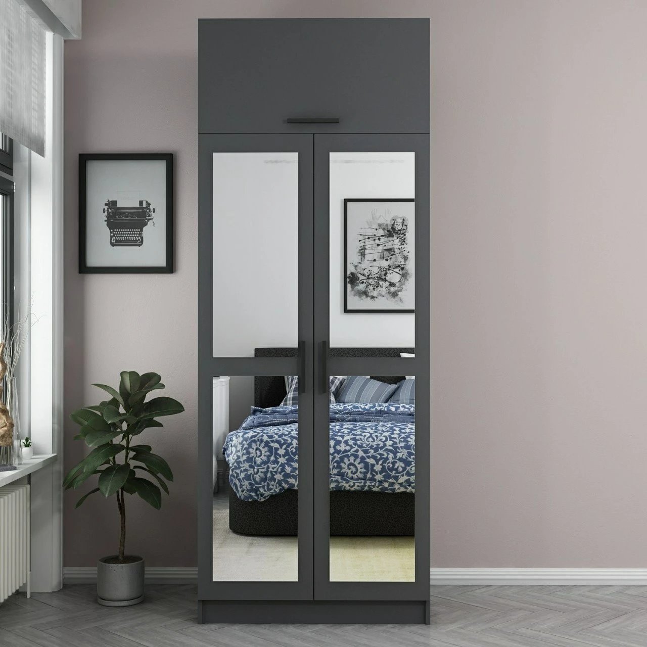 Dollap Skye Decor, ngjyrë antracit, 2223