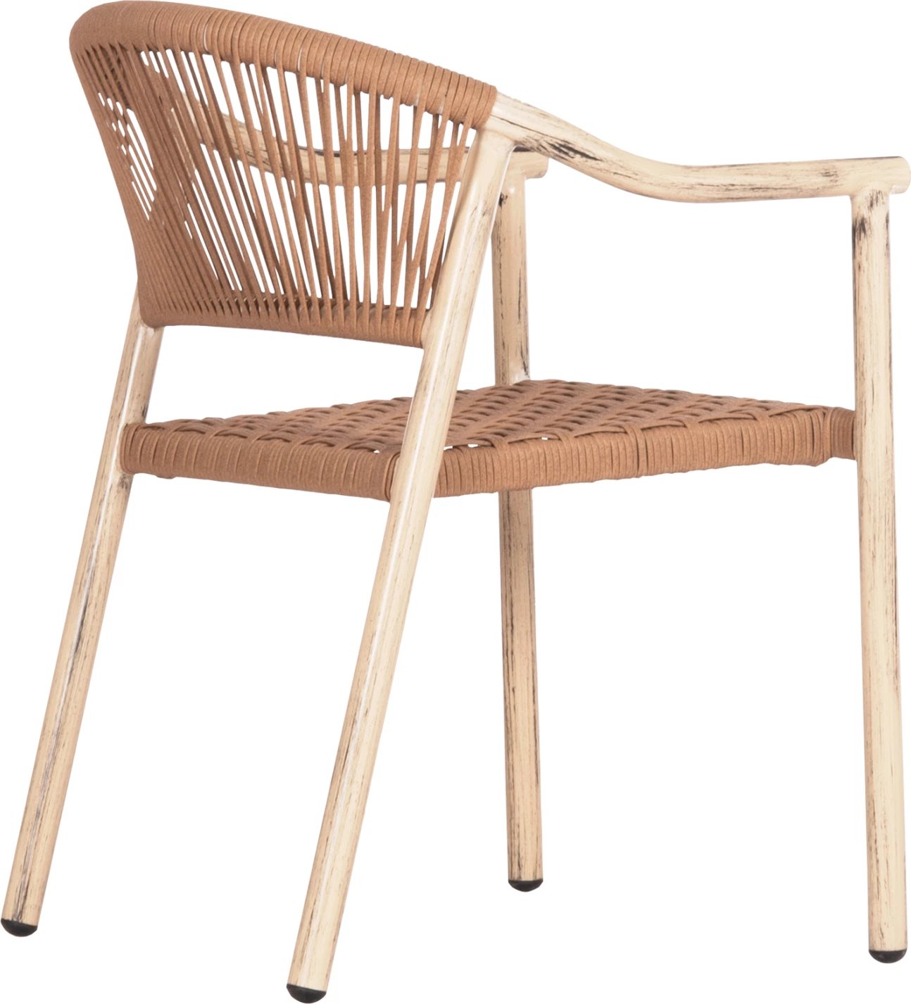 Karrige ngrënieje për jashtë KERLY, alumin ngjyrë lisi, ratan sintetik ngjyrë bronzi, FH6050.01, 54x58.5x76cm