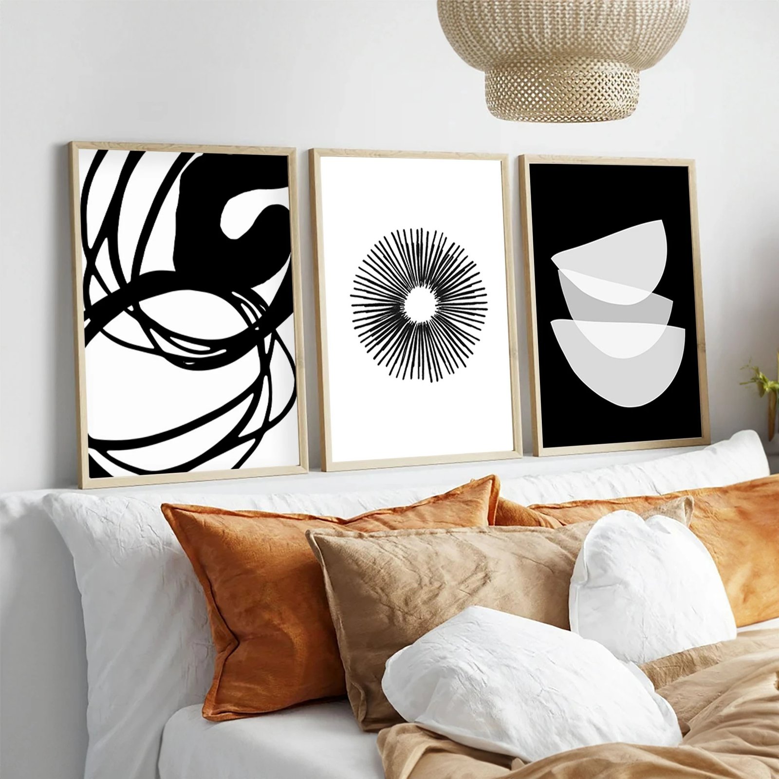 Set pikturash dekorative me kornizë, MDF, Wallity, Huhu241, 50x70cm, 3 copë