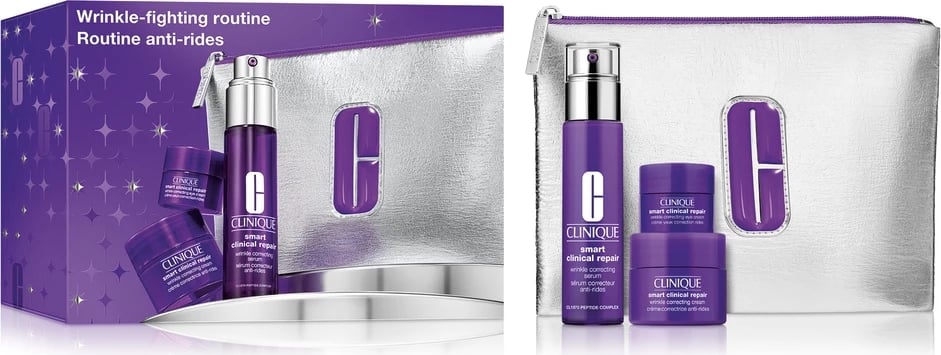 Set për fytyrë kundër rrudhave Clinique Smart Clinical Repair për femra, 30ml + 15ml + 5ml + çantë kozmetike