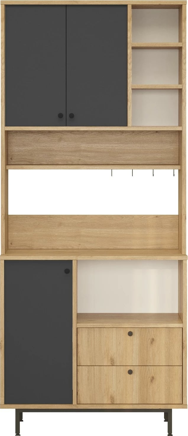 Dollap multifunksional Hanah Home, RE6-SA, ngjyrë lis dhe antracit