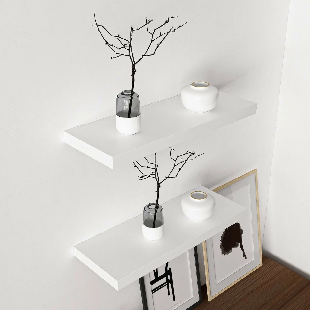 Raft muri, ngjyrë e bardhë, Skye Decor Gizli2 60