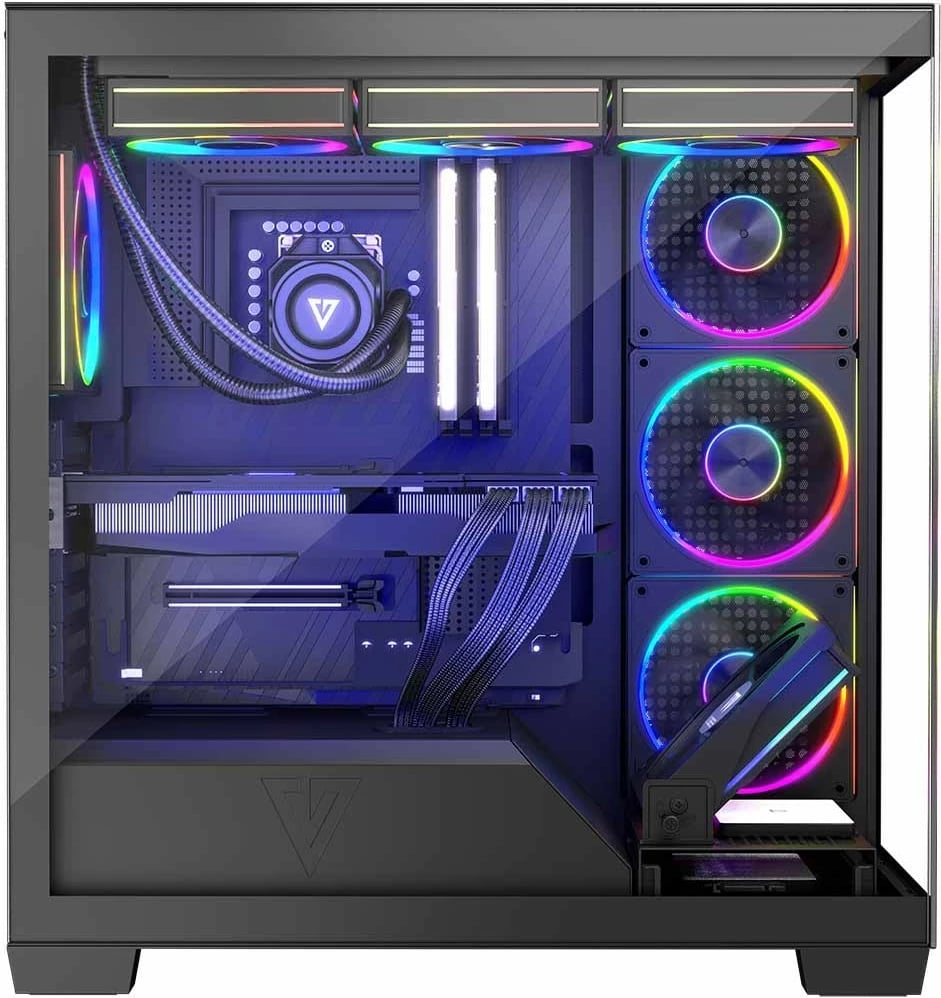 Kasë MODECOM STELLAR 8F ARGB, Midi Tower, e zezë Kasë MODECOM STELLAR 8F ARGB, Midi Tower, e zezë