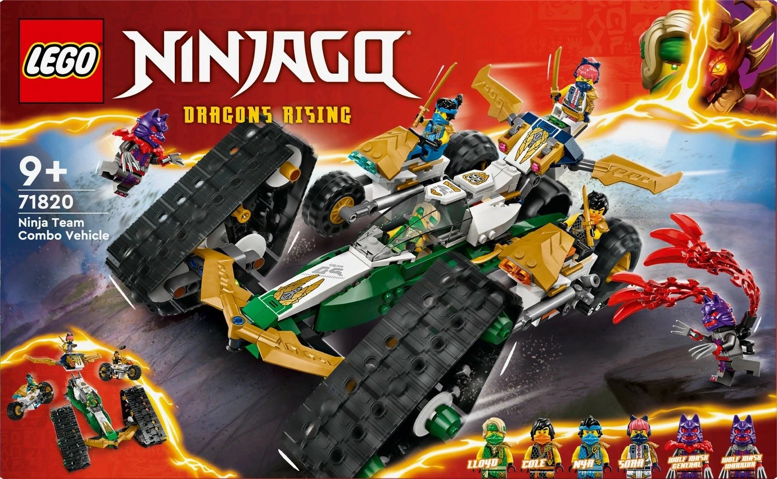 Set ndërtimi LEGO Ninjago 71820, 4-në-1, 576 pjesë, me 6 minifigura, plastikë