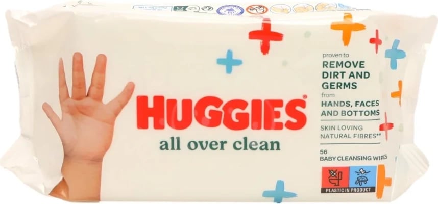 Peceta të lagura Huggies All Over Clean, 56 copë