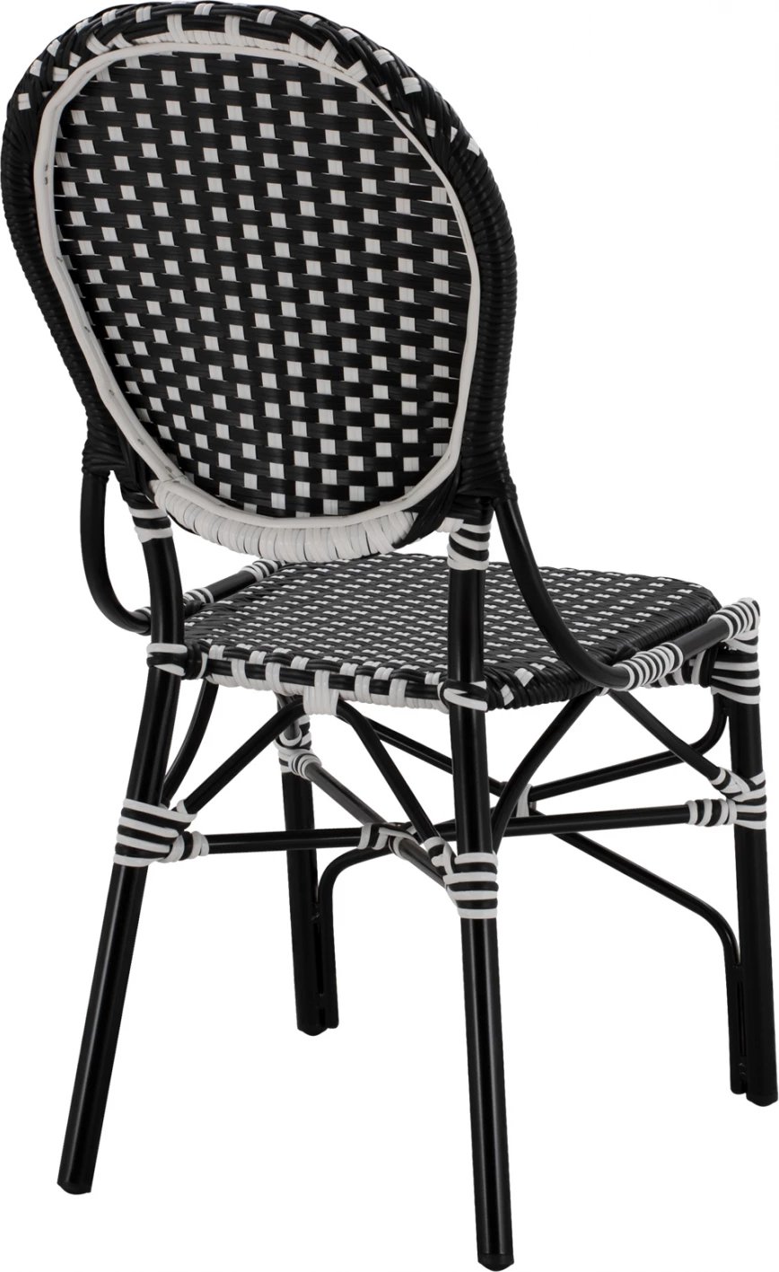 Karrige alumini pamje bambuje me thurje bardhë e zi FH5792.02 46x60x96 cm