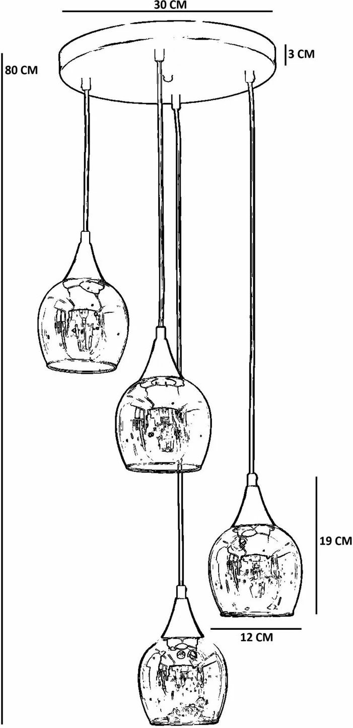 Llambadar Opviq, 9065-4, metal dhe qelq, i bardhë dhe i zi