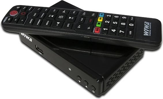 Tuner digjital Wiwa H.265 DVB-T2, Full HD, me telekomandë, i zi