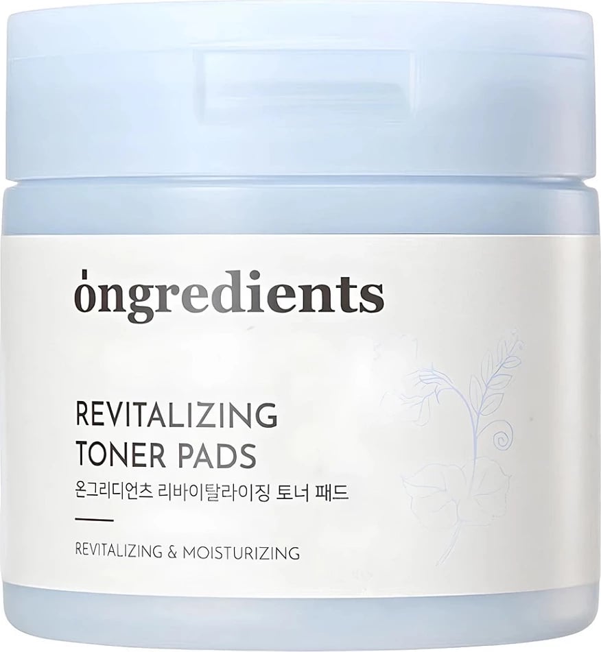 Pllaka tonizuese për fytyrë Ongredients Revitalizing Toner Pads për femra, 60 copë Pllaka tonizuese për fytyrë Ongredients Revitalizing Toner Pads për femra, 60 copë