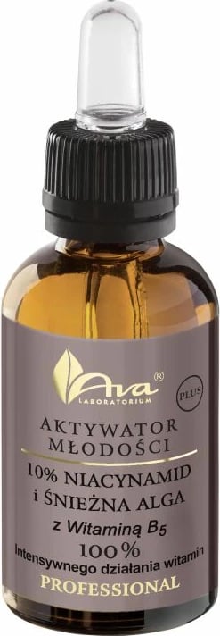Serum për fytyrë për femra Ava Laboratorium Youth Activator PLUS 10% Niacinamide dhe Snow Algae, 30ml Serum për fytyrë për femra Ava Laboratorium Youth Activator PLUS 10% Niacinamide dhe Snow Algae, 30ml