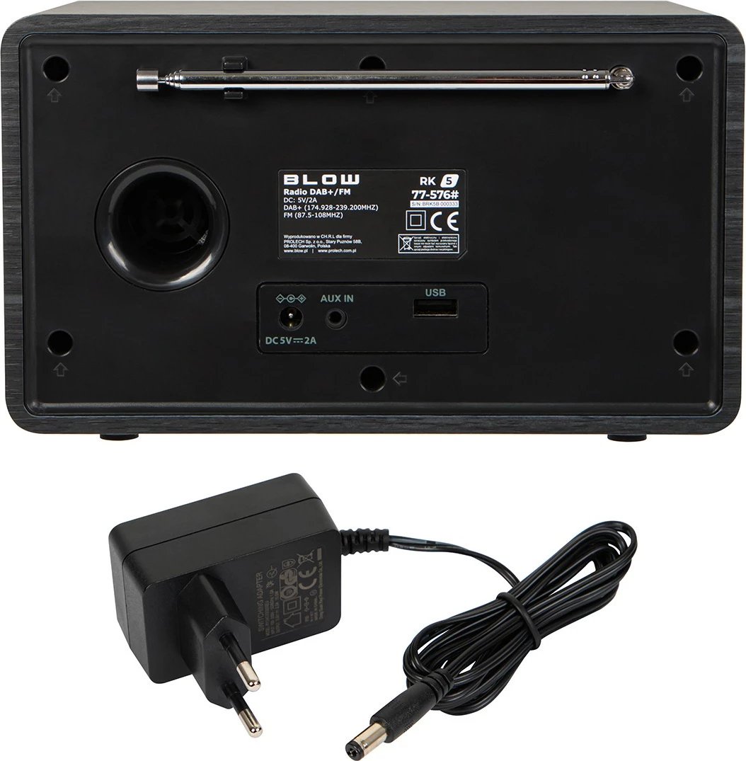 Radio, BLOW, RK5, DAB+/FM, Bluetooth, USB, 3W, e zezë