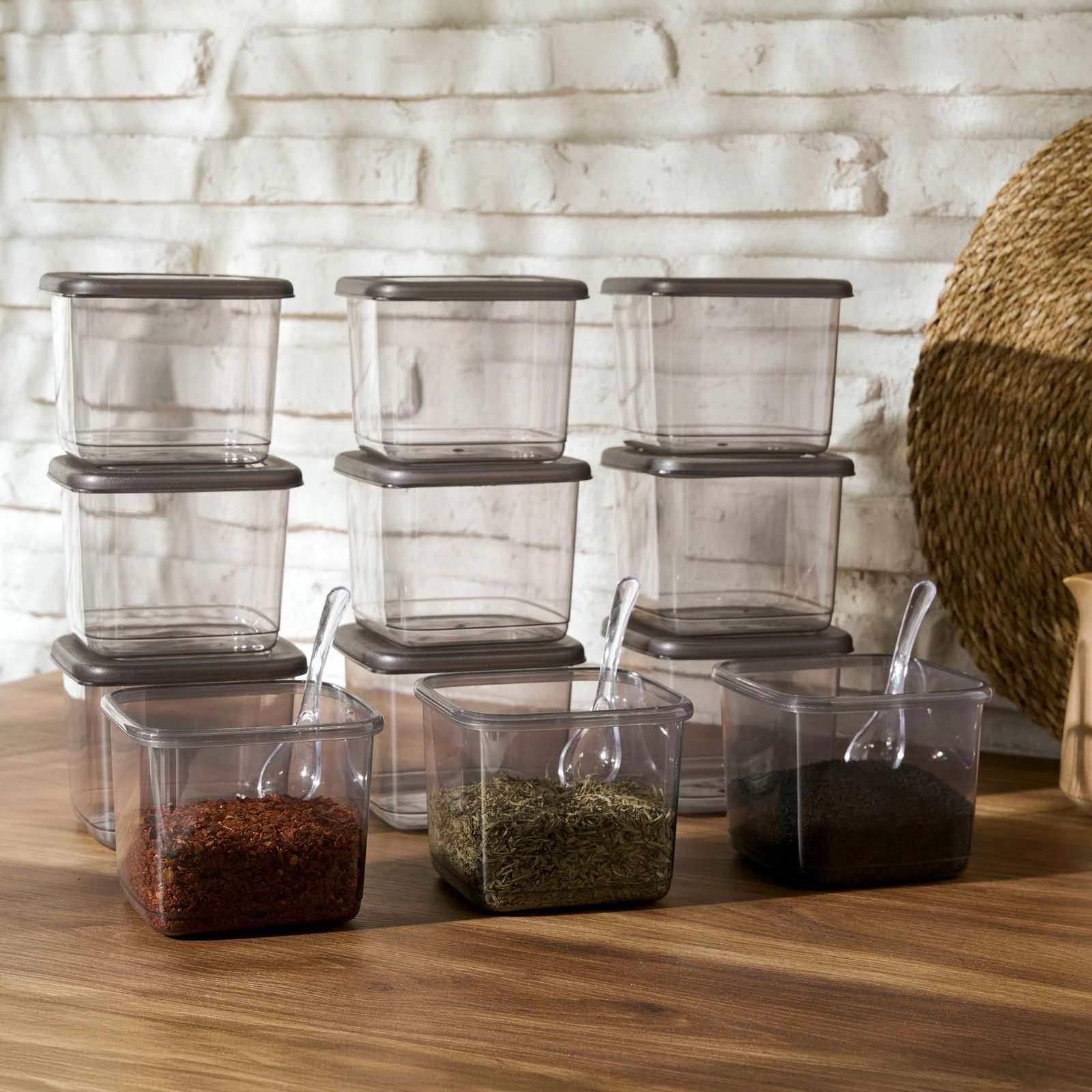 Set kuti për organizim (12 copë), ngjyrë antracit, BNMPOLYAS12-5KAS