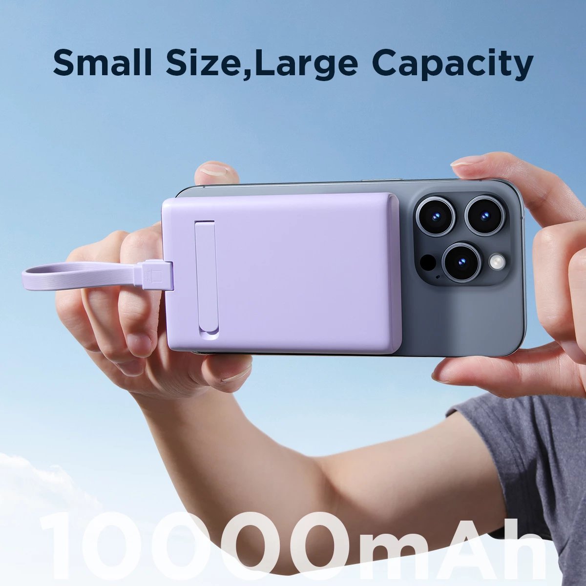 Powerbank Joyroom JR-PBM01, 10000mAh, 20W, MagSafe, me mbajtëse, USB-C & Lightning, Vjollcë