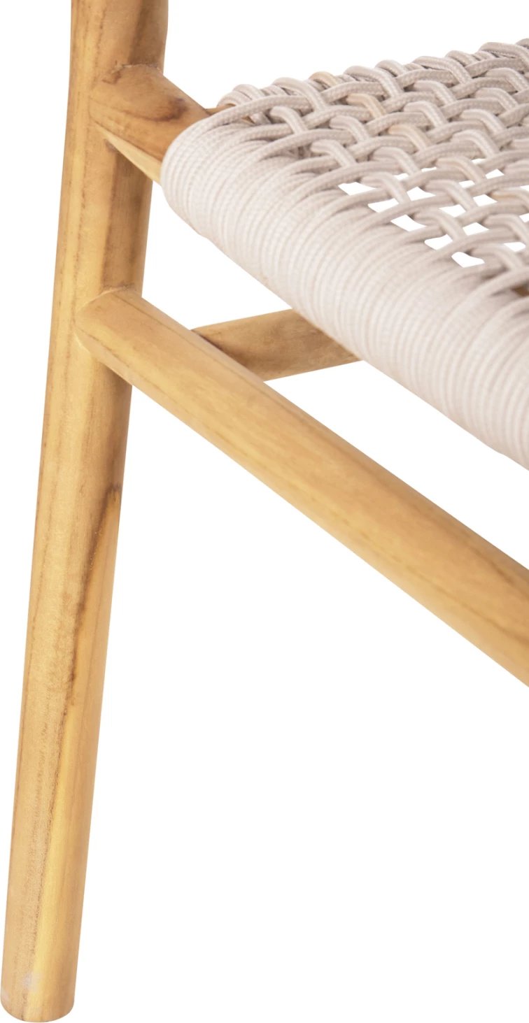 Karrige ngrënie me krahë IRVING FH9763 dru teak ngjyrë natyrale dhe litar bezhë 60x55x78H cm